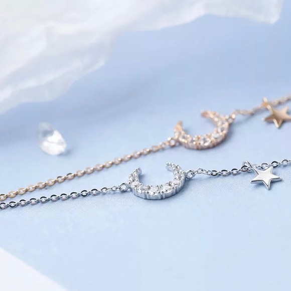 CZ Gold Moon & Star Bracelet - Picture 5 of 6